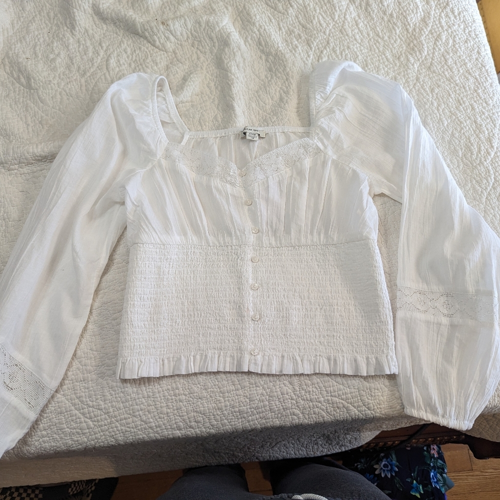 American Eagle square neck prairie shirt Size S